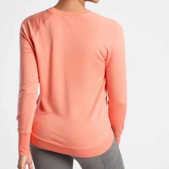 ATHLETA Women's Beyond Soft Long Sleeve Mindset Modal Sweatshirt Top Peach Sz S - Picture 2 of 5
